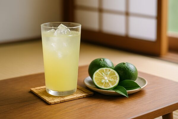 石垣島産青切りシークワーサーを冷たい炭酸にしぼって “天然ビタミンドリンク”